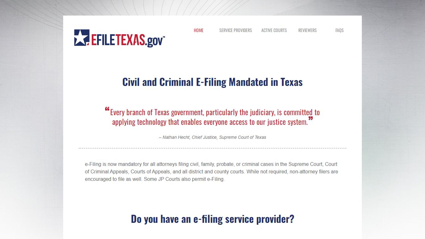 eFileTexas.Gov | Official E-Filing System for Texas